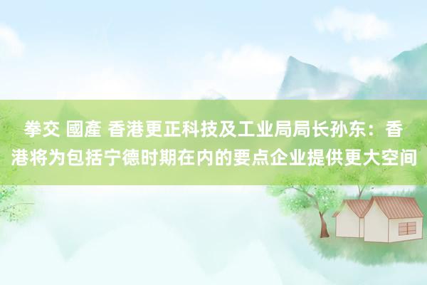 拳交 國產 香港更正科技及工业局局长孙东：香港将为包括宁德时期在内的要点企业提供更大空间