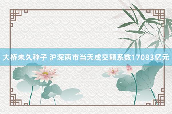 大桥未久种子 沪深两市当天成交额系数17083亿元