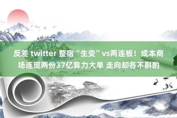 反差 twitter 整宿“生变”vs两连板！成本商场连现两份37亿算力大单 走向却各不斟酌