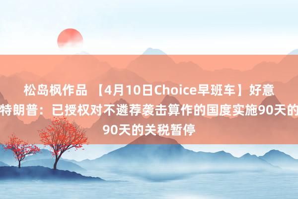 松岛枫作品 【4月10日Choice早班车】好意思国总统特朗普：已授权对不遴荐袭击算作的国度实施90天的关税暂停