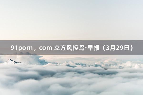 91porn。com 立方风控鸟·早报（3月29日）
